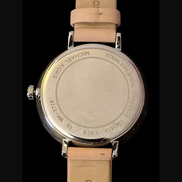 Michael Kors Mk 2778 Womens Charley Genuine Leather Silver Tone Wristwatch - Picture 2 of 9